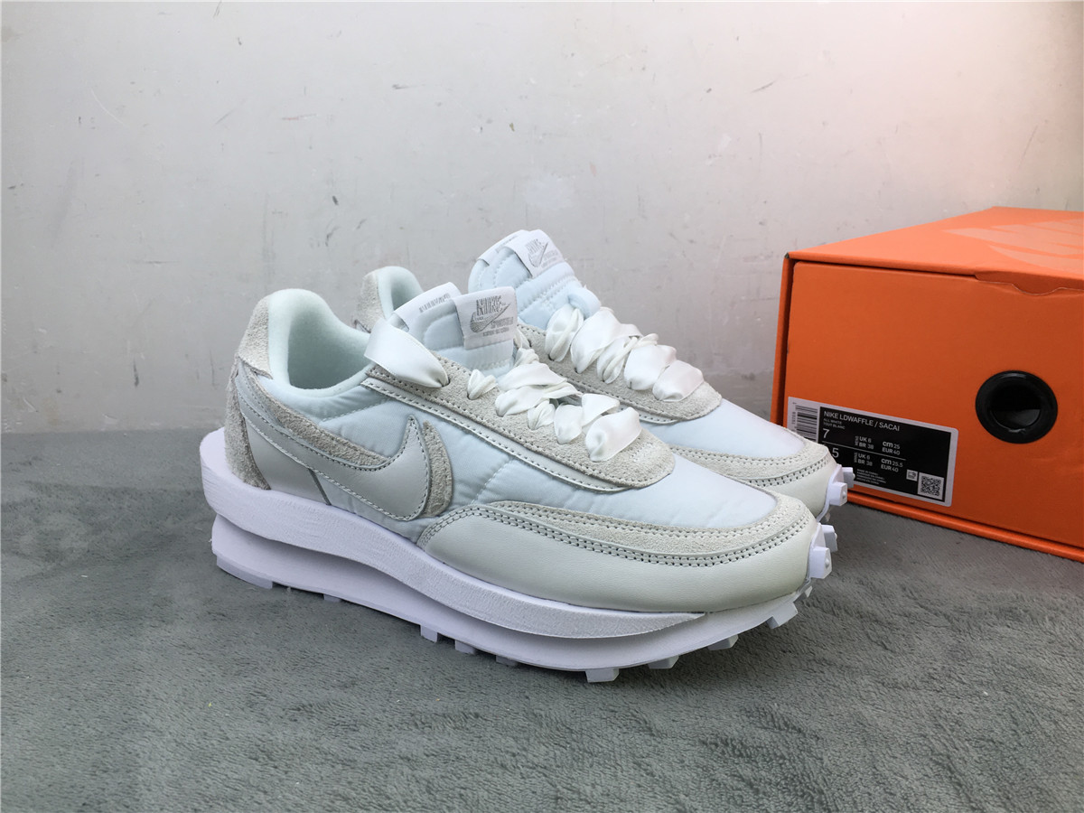 2020 Sacai x Nike LDV Waffle White Nylon Shoes